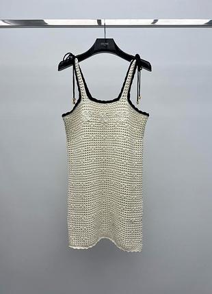 Преміальна брендова жіноча коротка літня вʼязана сукня плаття