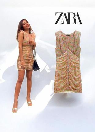 Нова колекція zara міні сукня в квітковий принт