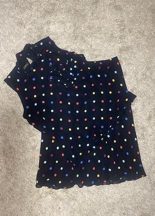 Летний классический костюм горох вискоза на подкладке