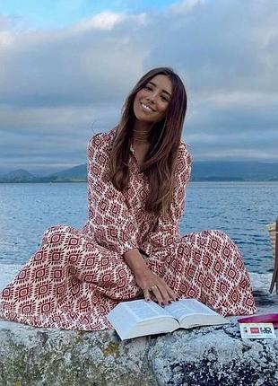 Платье миди сукня плаття міді нова колекція zara в принт для беременных