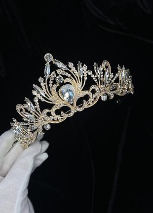 Корона діадема на голову диадема золота жовта золотая золотиста в золоті