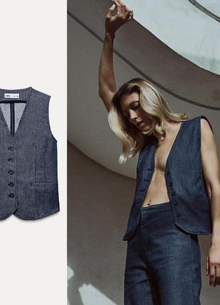 Жилет джинсовый zara