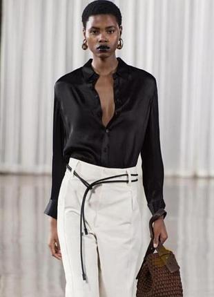Рубашка атласная zara xs, s