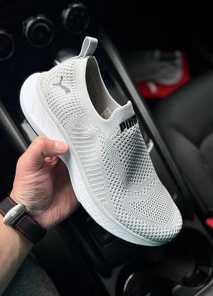 Мужские летние серые кроссовки puma из сетки дышащие