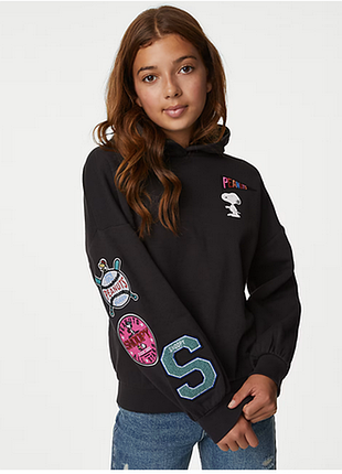 Бавовняне худі, толстовка, тайта, кенгуру snoopy™ m&s на 10-11 років