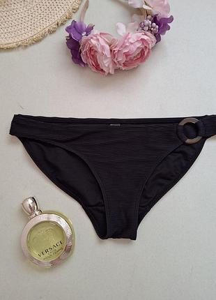Плавки женские черные в рубчик с кольцом,р.м, matalan