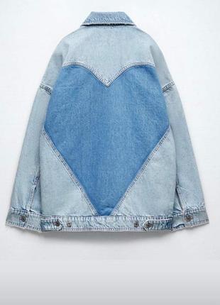 Джинсовая куртка оверсайз от zara с сердцем
