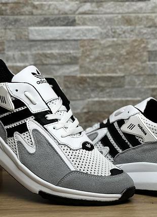 Кросівки чоловічі adidas azul template grey-white нубук-сітка