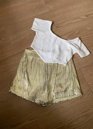 Яскрава в паєтках спідниця-шорти loavies,m/l