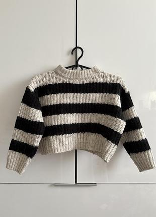 Вкорочений оверсайз светр для дівчинки zara