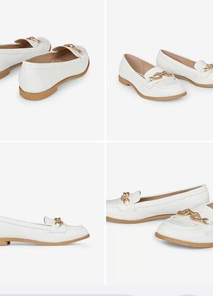 Білі фактурні лофери dorothy perkins розм 39/6стелька 25 см