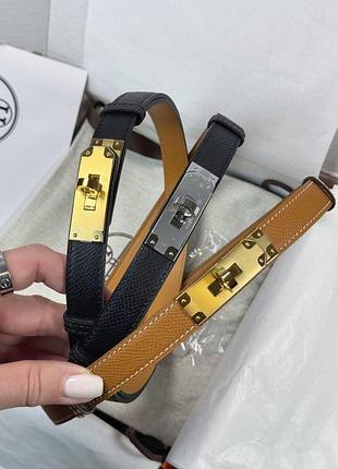 Ремень hermes 2 см кожа люкс премиум