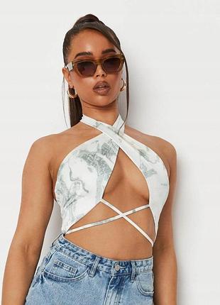 Блідо-зелений топ наперехрест missguided розмір xs