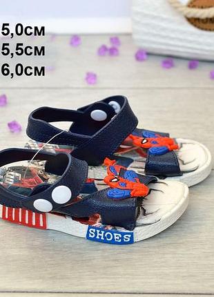 Синие босоножки для мальчиков человек паук spider man