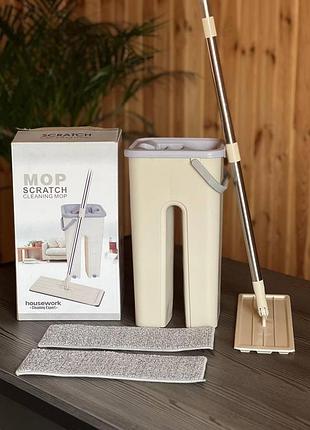 Швабра ледар з великим відром 4 л з віджимом mop+tube set