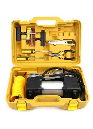 Автомобільний компресор однопоршневий з набором інструментів