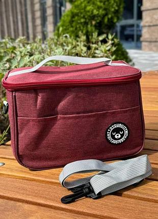 Термосумка для обедов ланч бокс холодильник для пикника красная