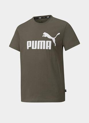 Оригінальна чоловіча футболка puma колір хакі розмір м