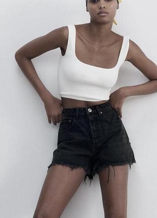 Джинсові шорти zara чорні