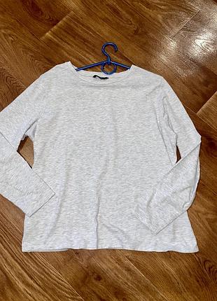 Лонглів футболка тонкий органічкий оверсайз світлий білий сірий george 18 великий