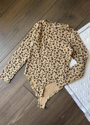 Деопардовий лонгслів кофта гольф боді в рубчик zara зара для дівчинки 7 років 122 см