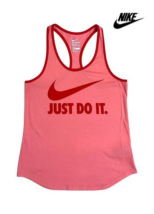 Женская спортивная розовая легкая хлопковая майка nike найк для зала фитнеса pro про футболка _1