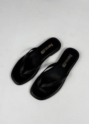 ▪️натуральна шкіра стильні жіночі шкіряні літні шльопанці шльопки капці сланці слайдери бо...