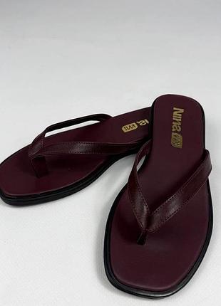 ▪️натуральна шкіра стильні жіночі шкіряні літні шльопанці шльопки капці сланці слайдери бо...