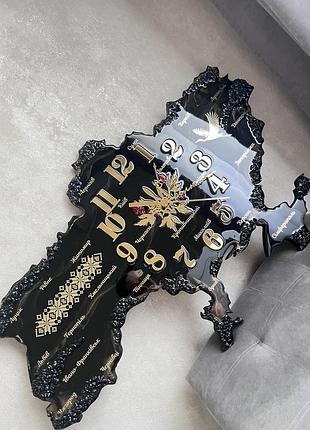 Годинник україна з епоксидної смоли декор для дому подарунок