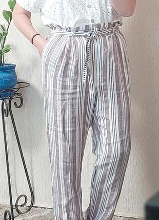 Льняные брюки h&amp;m p.m 8