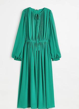 Шифоновое платье макси с длинным рукавом h&m