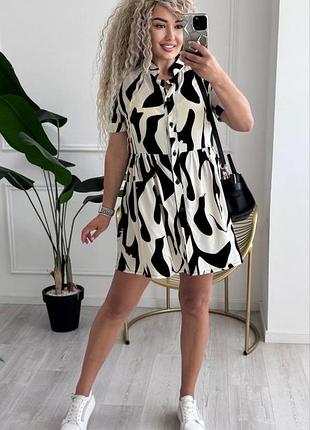 Жіноча легка сукня міді на ґудзиках | 028