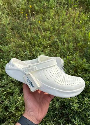 Крокси crocs literide white білі сабо жіночі / чоловічі