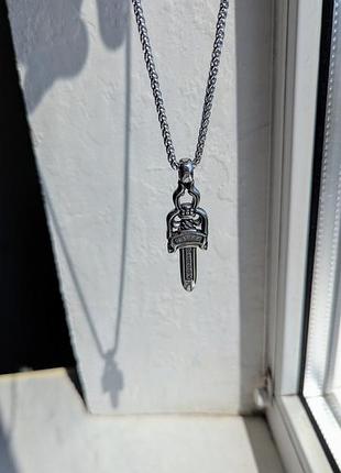 Кулон silver big dagger chrome hearts 7