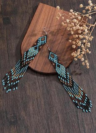 Стильные серьги из бисера. 3