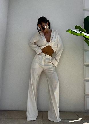 Льняний костюм 878 лак