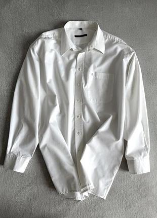 Белая плотная рубашка xxl-xxxl