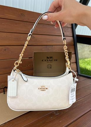 Жіноча сумка coach teri shoulder bag з натуральної шкіри