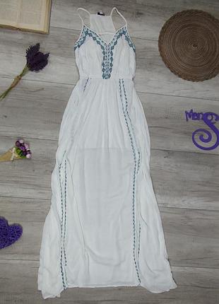 Женский длинный сарафан tally weijl белый с принтом размер s (44)