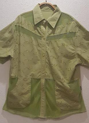 Женская рубашка-кардиган свободного кроя xl - xxl