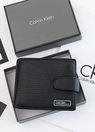 Чоловічий гаманець calvin klein чорний з затискачем