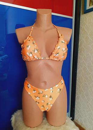 Оранжевый купальник треугольники 75b 75c бразилианы