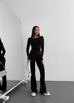 Брюки клеш женские стильные из дайвинга