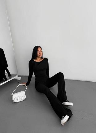 Брюки клеш женские стильные из дайвинга