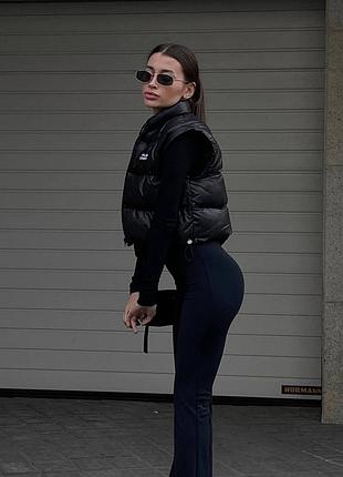 Брюки клеш женские стильные из дайвинга