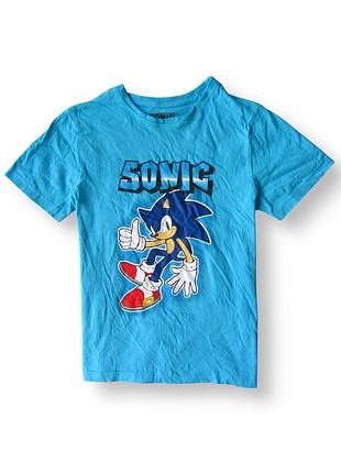 Класична футболка з м'якого бавовняного трикотажу з принтом соник sonic primark 7 8 років