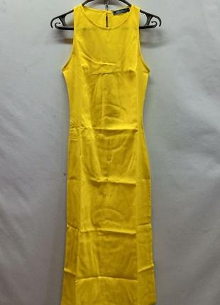 Сукня жіноча жовта повсякденна льон