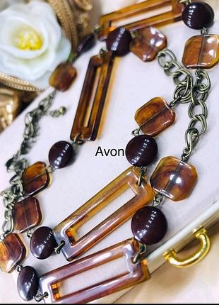 Вінтажне кольє avon з акрілу та темного металу