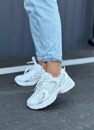👟 жіночі кросівки білі з рожевим  👟