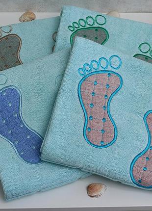 Тм tag полотенце махровое ножки цвет: св. голубой (турция)